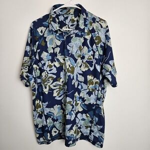 Tommy Bahama Island‎ Zone Polo Shirt Mens Sz L Tropicano Point Poly Stretch Blue